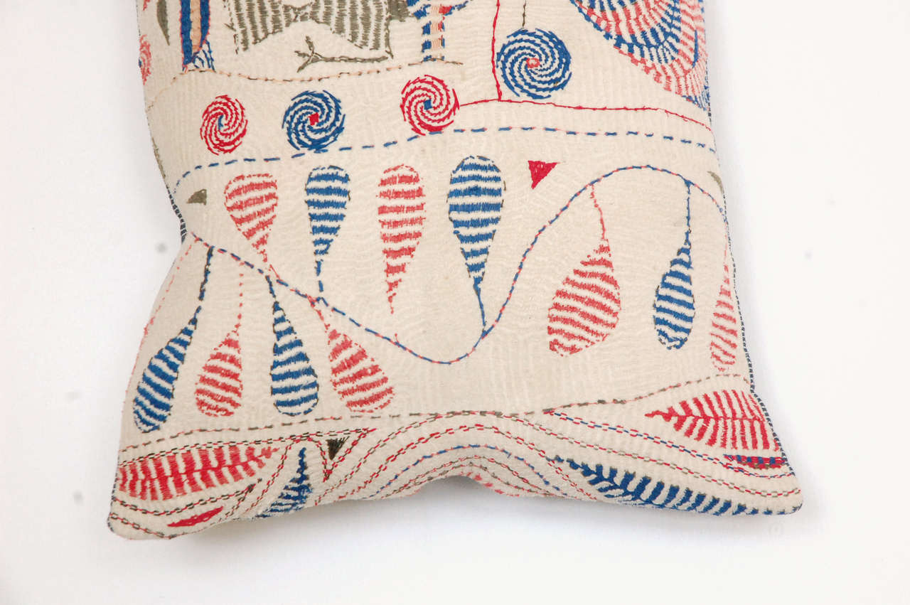 Kantha Quilt Fragment Pillows, Bengal, India In Good Condition In Los Angeles, CA