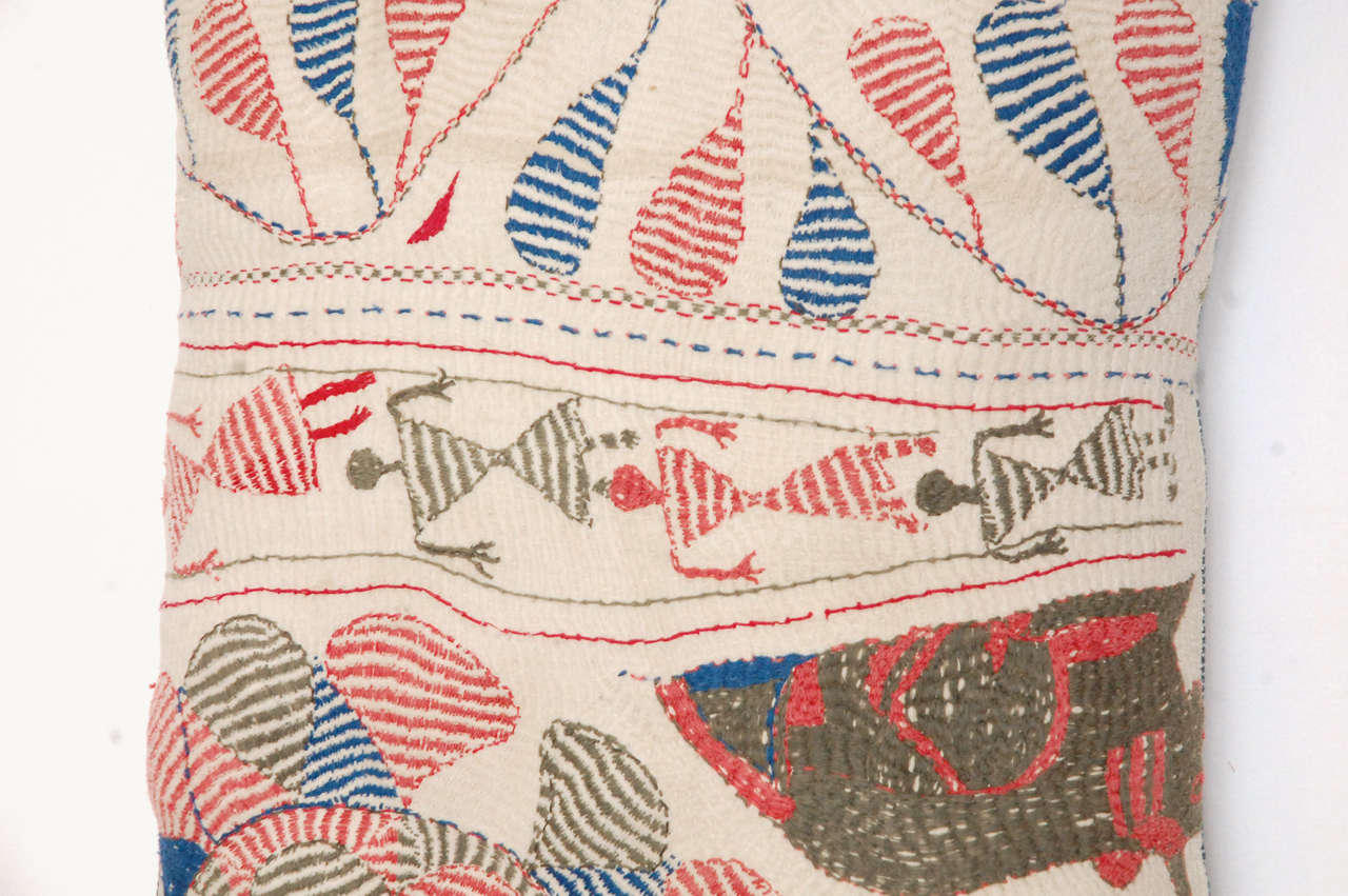 Kantha Quilt Fragment Pillows, Bengal, India 2