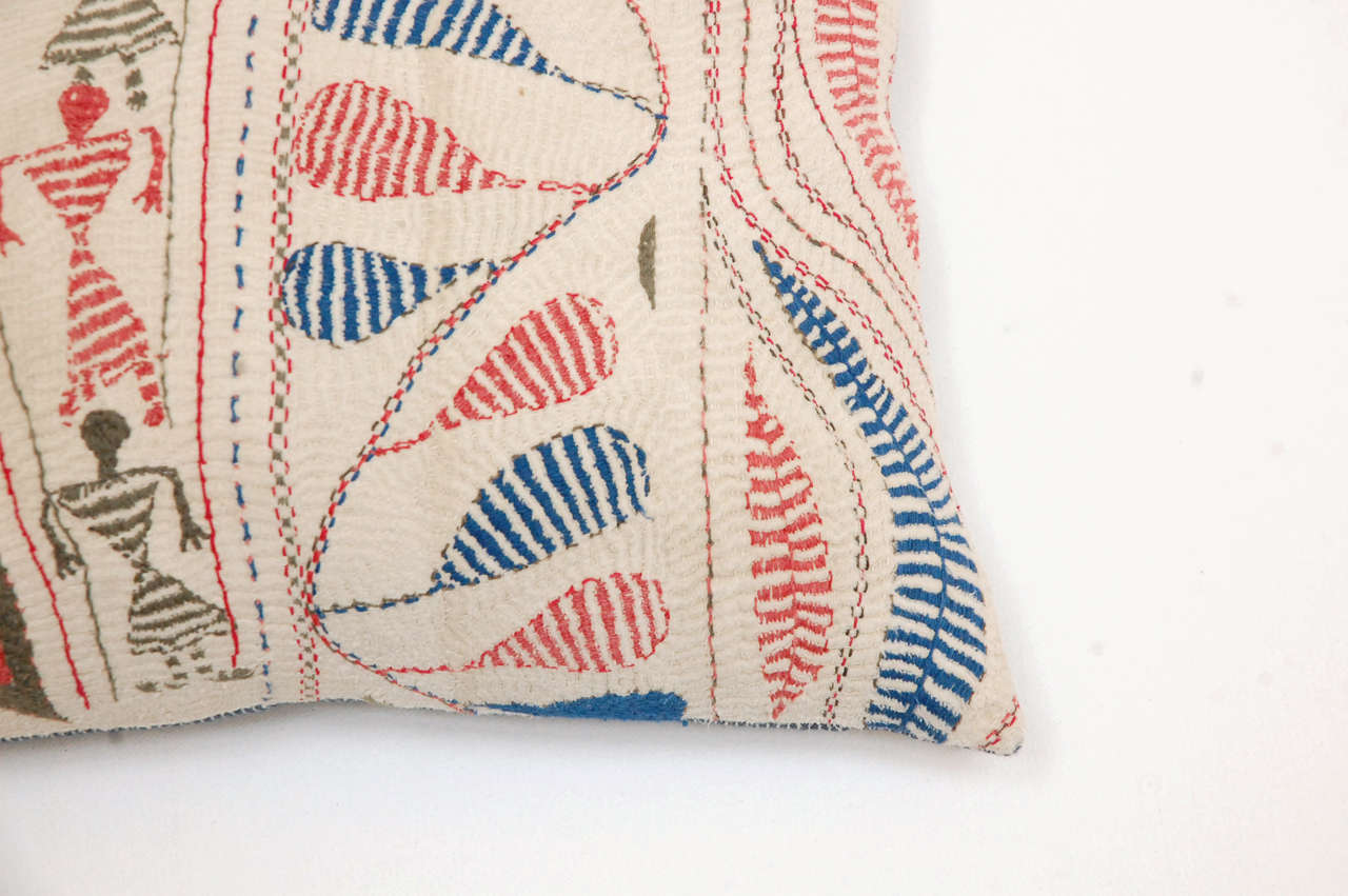 Kantha Quilt Fragment Pillows, Bengal, India 3