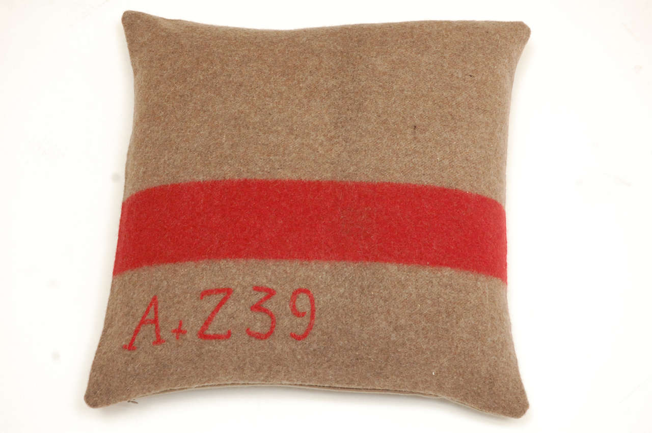 Vintage Swiss Army Blanket Pillows at 1stdibs