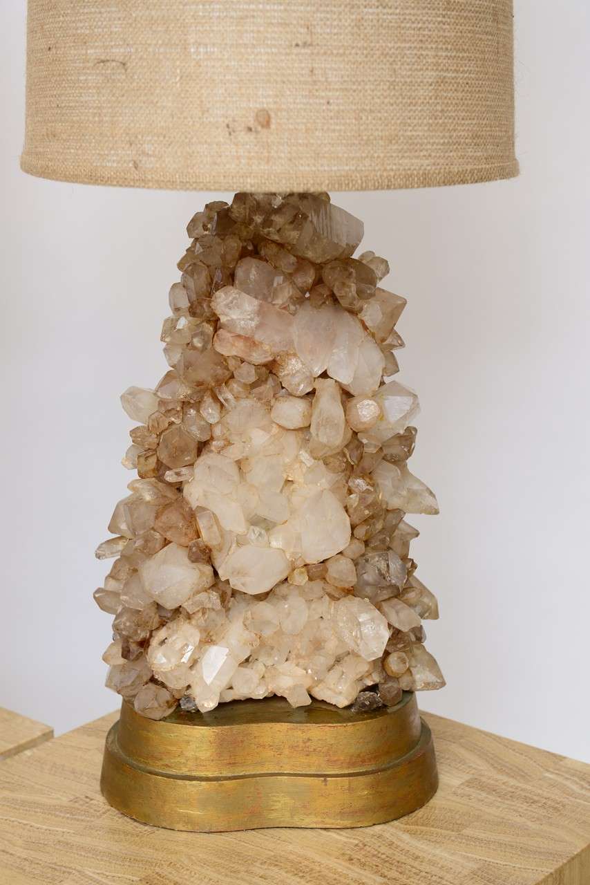 Pair of Rock Crystal Lamps by Carole Stupell In Excellent Condition In North Miami, FL