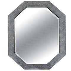 Grey Shagreen Mirror by Maitland-Smith