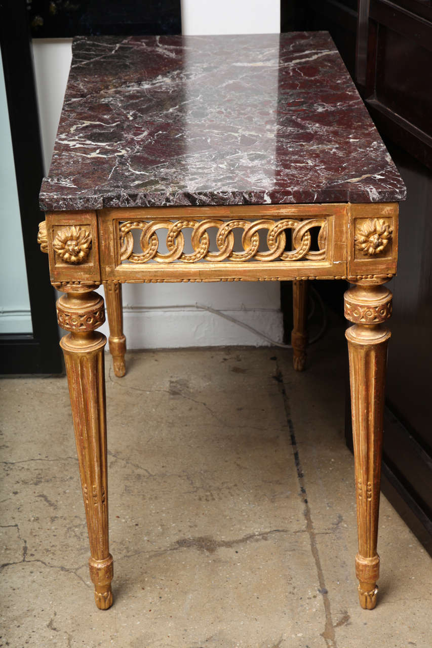 Italian Giltwood and Marble-Top Console In Good Condition In New York, NY