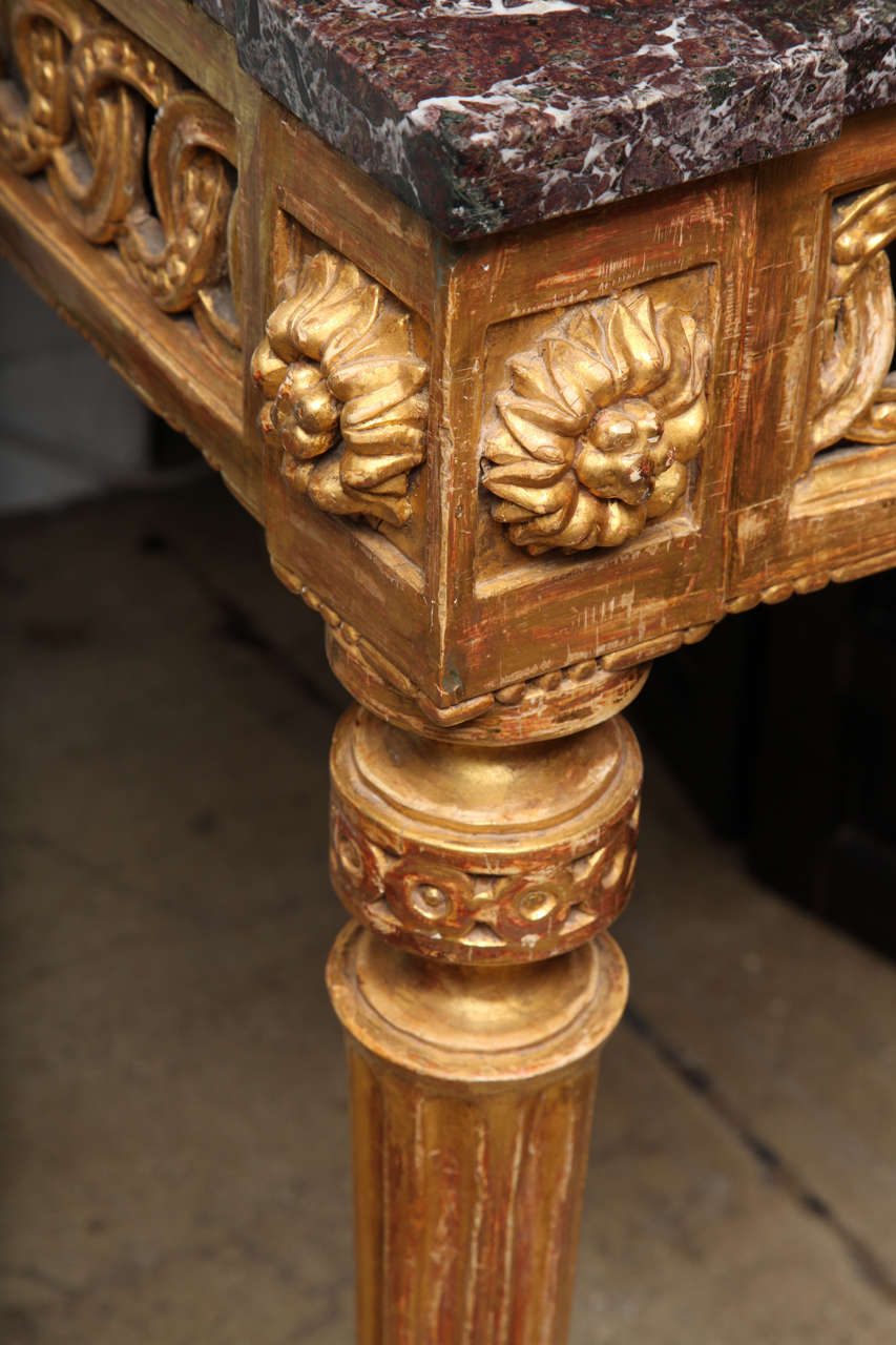 Italian Giltwood and Marble-Top Console 1