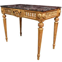 Italian Giltwood and Marble-Top Console