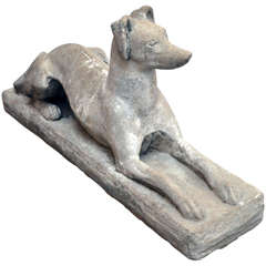 Vintage Cement Italian Greyhound Sculpture