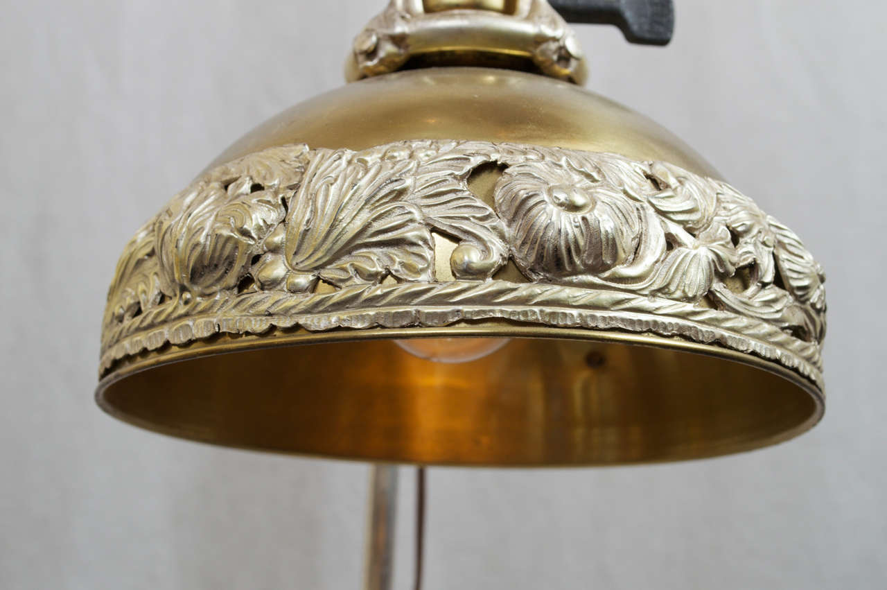 Silvered Quality Adjustable Desk Lamp ca.1910 2