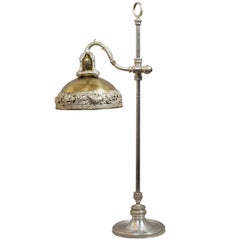Silvered Quality Adjustable Desk Lamp ca.1910