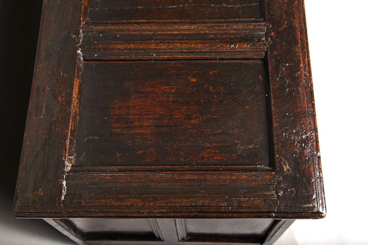 18th Century and Earlier James I Period Inlaid Oak Coffer