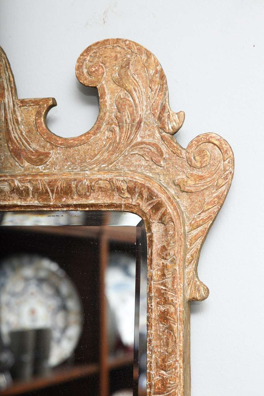 18th Century George I Carved Gesso Gilt Mirror