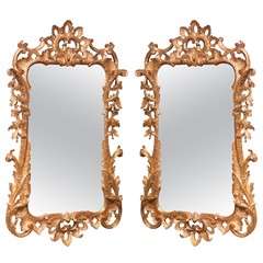 Pair of Rococo Giltwood Mirrors