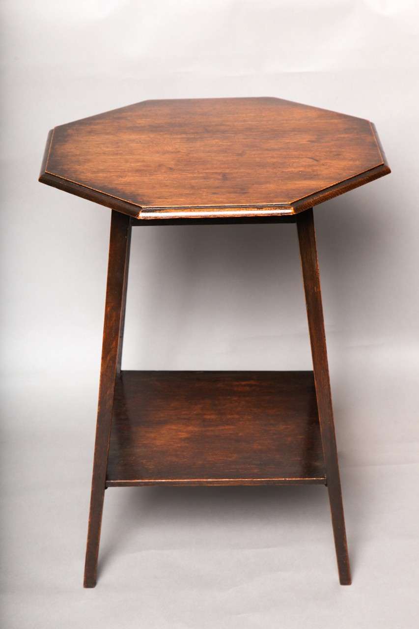 English Oak Aesthetic Movement Octagonal Table