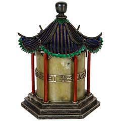 Antique Early 20th Century Pagoda Canister