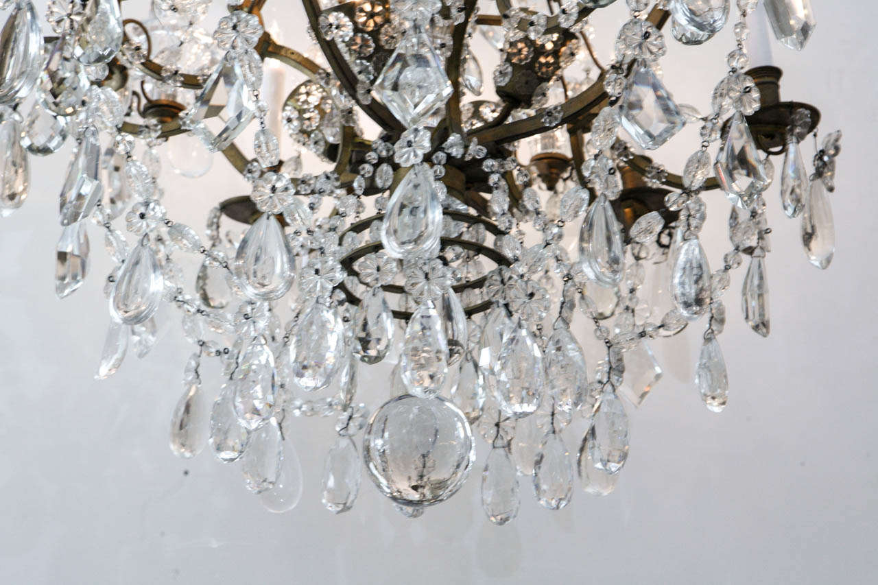 French 19th Century, Gilt Bronze and Crystal Chandelier