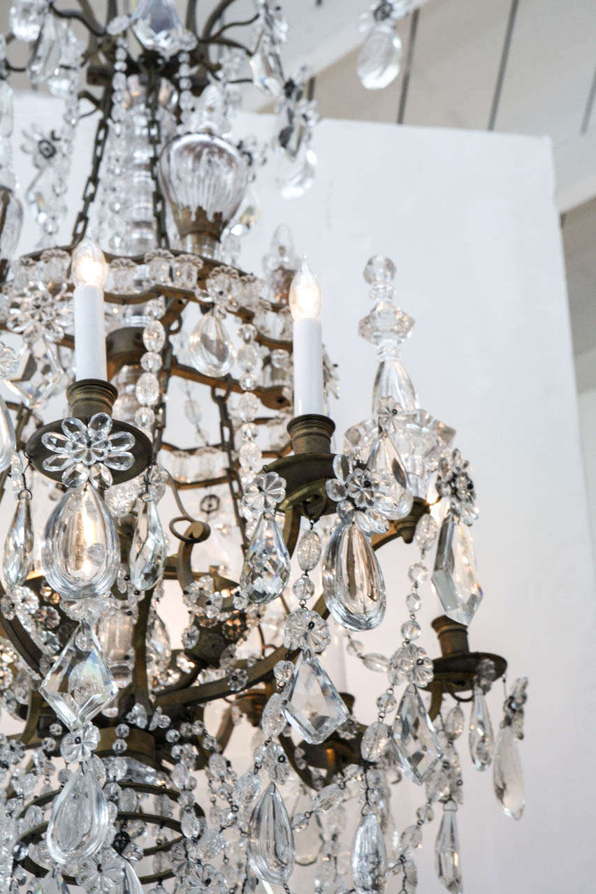 19th Century, Gilt Bronze and Crystal Chandelier In Excellent Condition In Newport Beach, CA