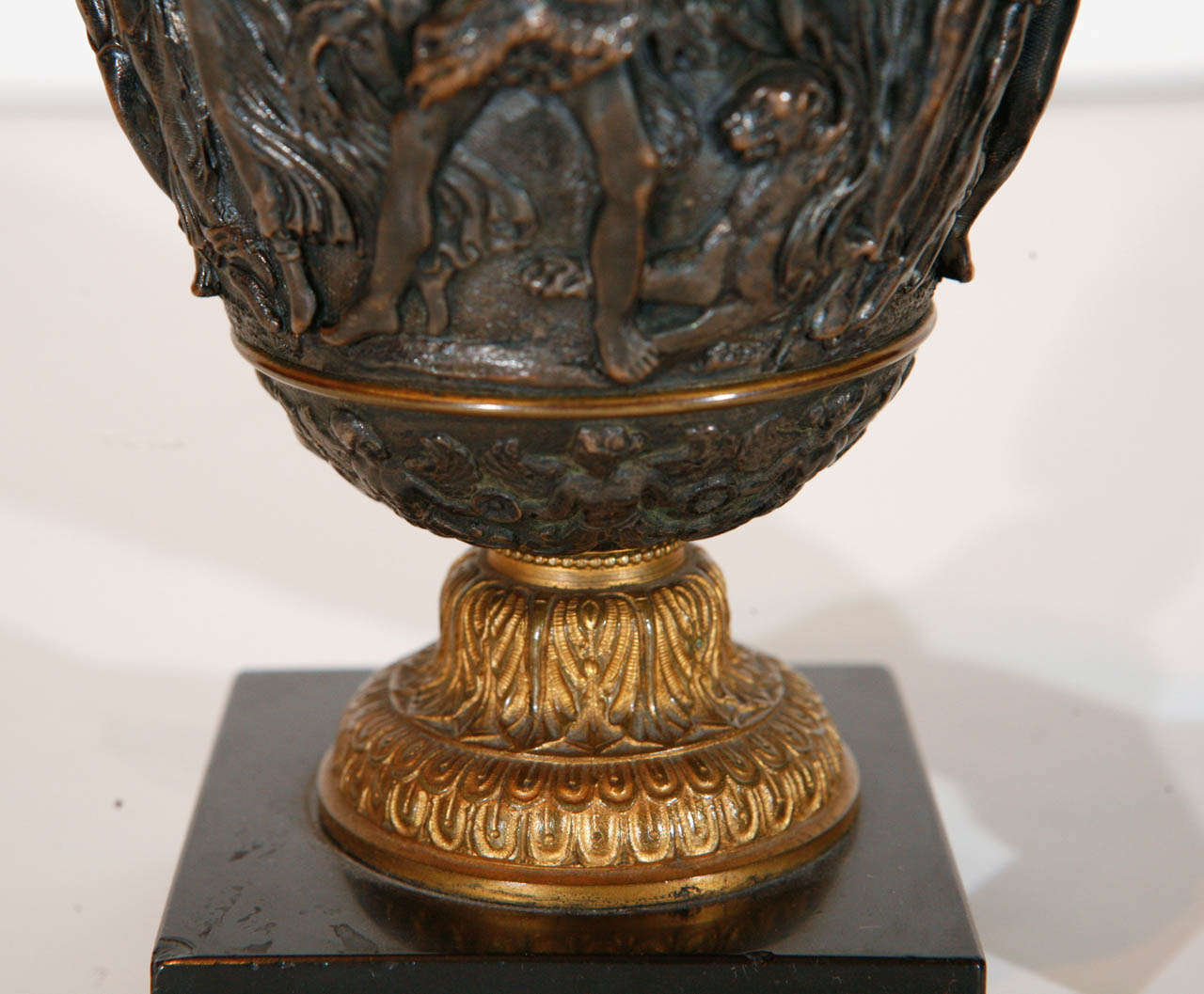 Italian Turn of the Century Silver and Bronze Urns