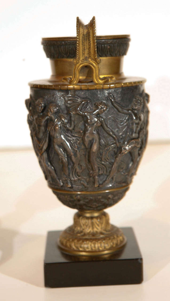 Turn of the Century Silver and Bronze Urns In Good Condition In Newport Beach, CA