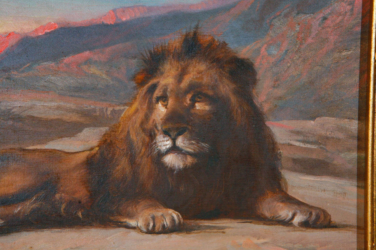 Brazilian 19th Century Lion Painting