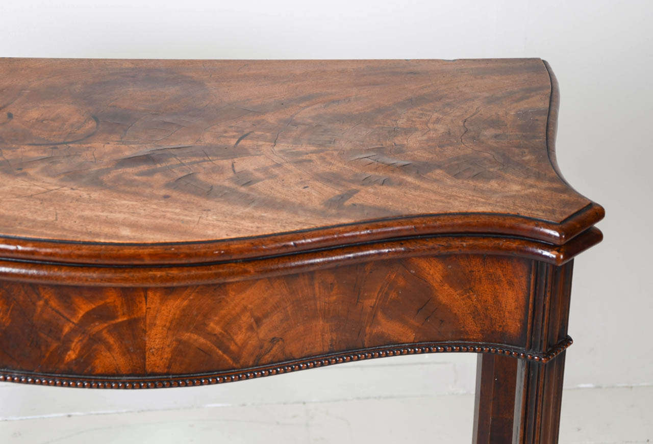 Wood Hepplewhite Serpentine Card Table For Sale