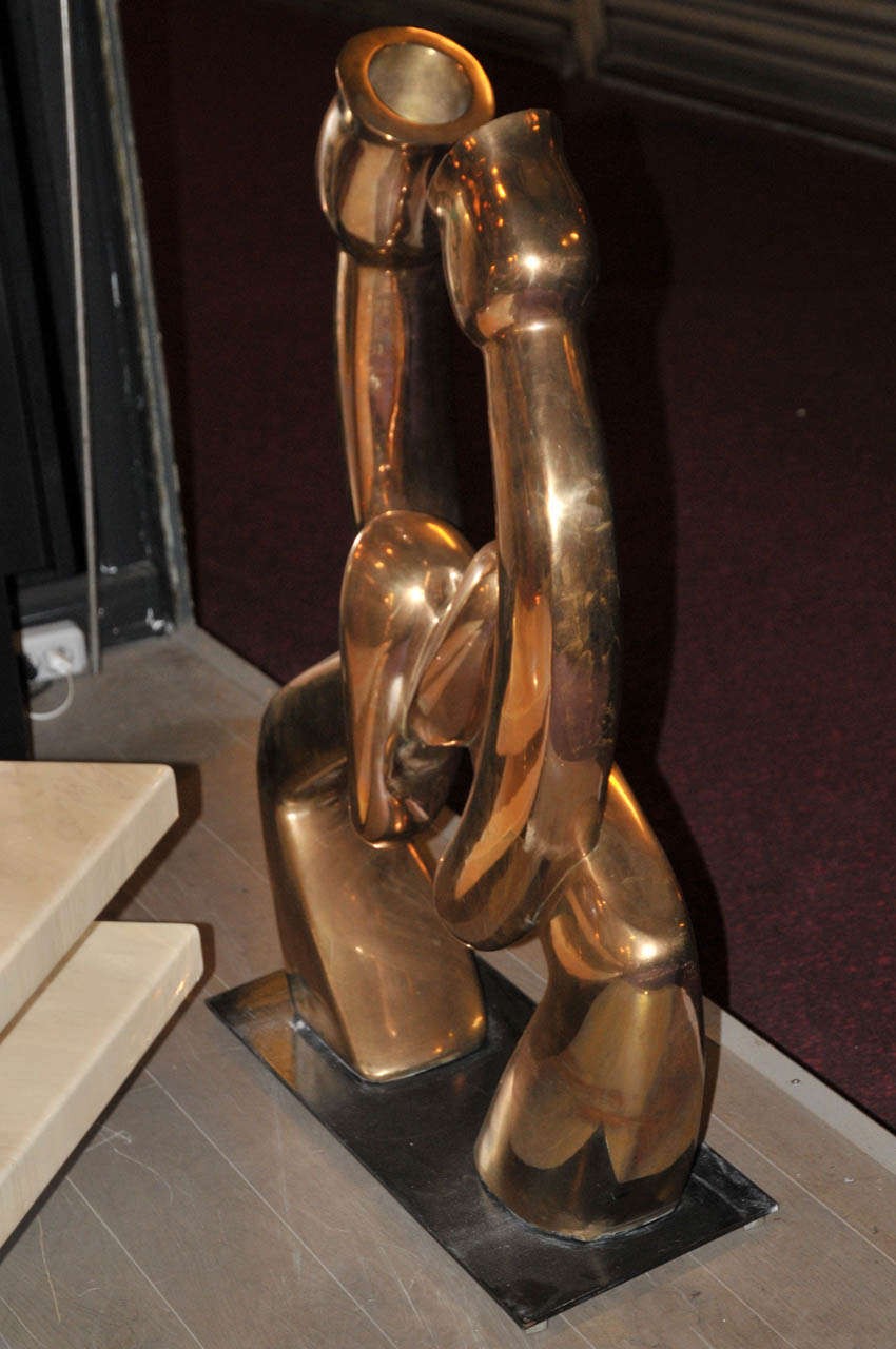 1985 Gilded Bronze Sculpture by Alexandre Grosman For Sale 2