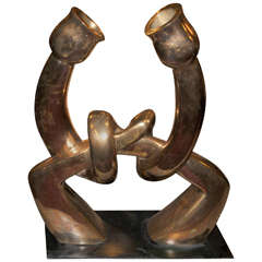 1985 Gilded Bronze Sculpture by Alexandre Grosman
