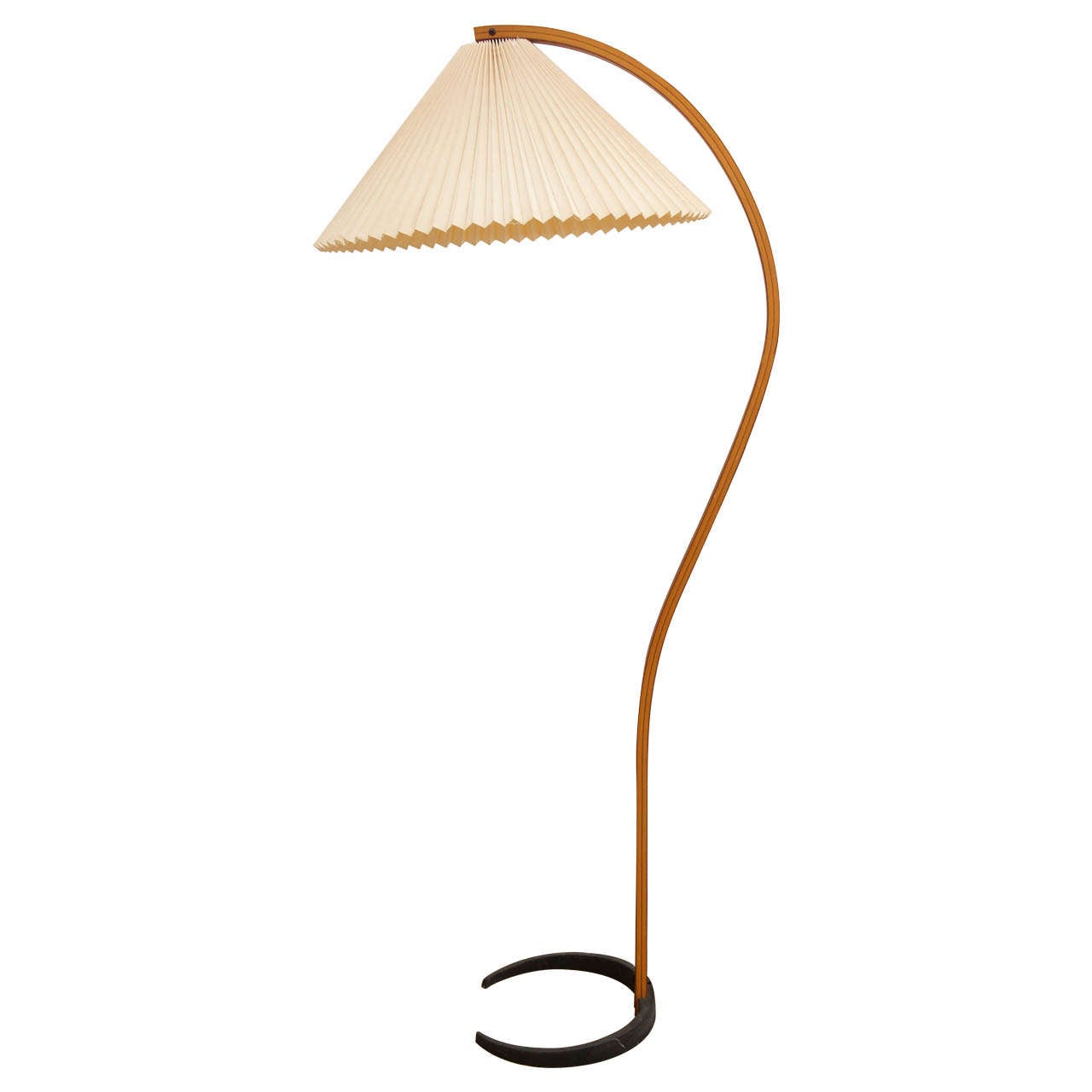 A Caprani Standing Lamp with Pleated Shade For Sale