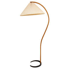 A Caprani Standing Lamp with Pleated Shade