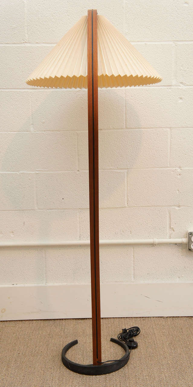 A Caprani Standing Lamp with Pleated Shade In Excellent Condition For Sale In Hudson, NY