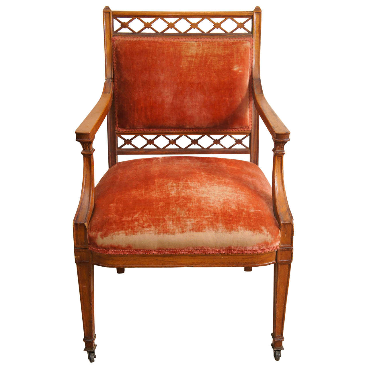 A Regency Chair with Silk Velvet Upholstery For Sale