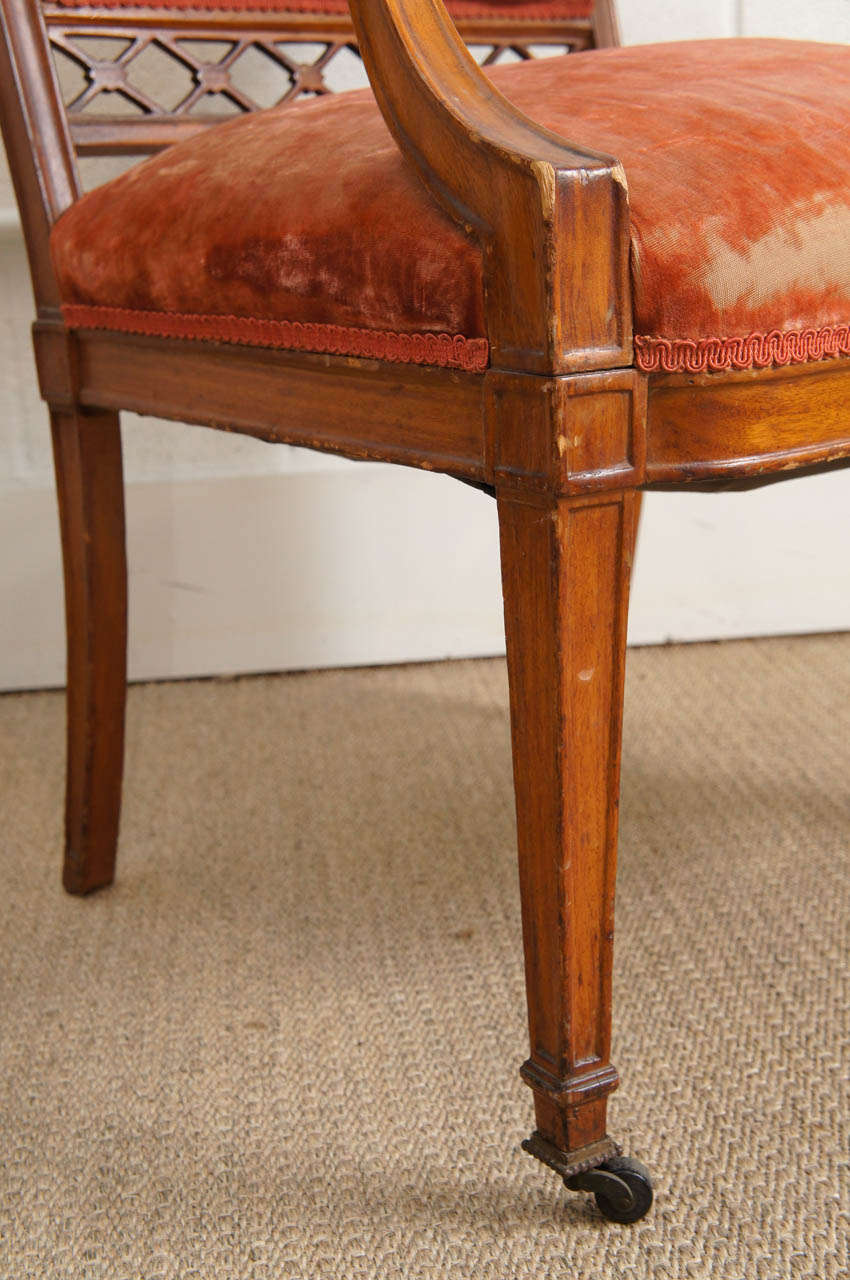 A Regency Chair with Silk Velvet Upholstery For Sale 3