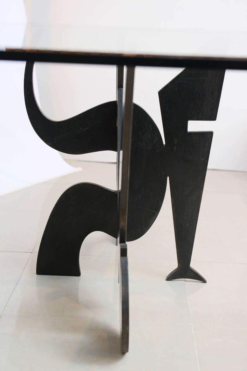 Italian Modern Patinated Bronze Dining Table, Pucci Di Rossi 4