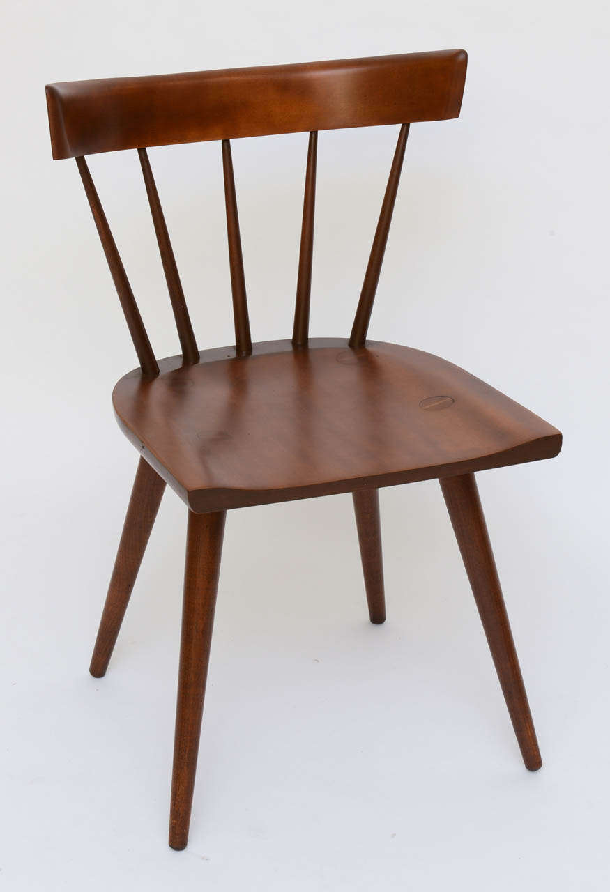 Mid-Century Modern Single Paul McCobb Spindle Back Chair in Dark Maple