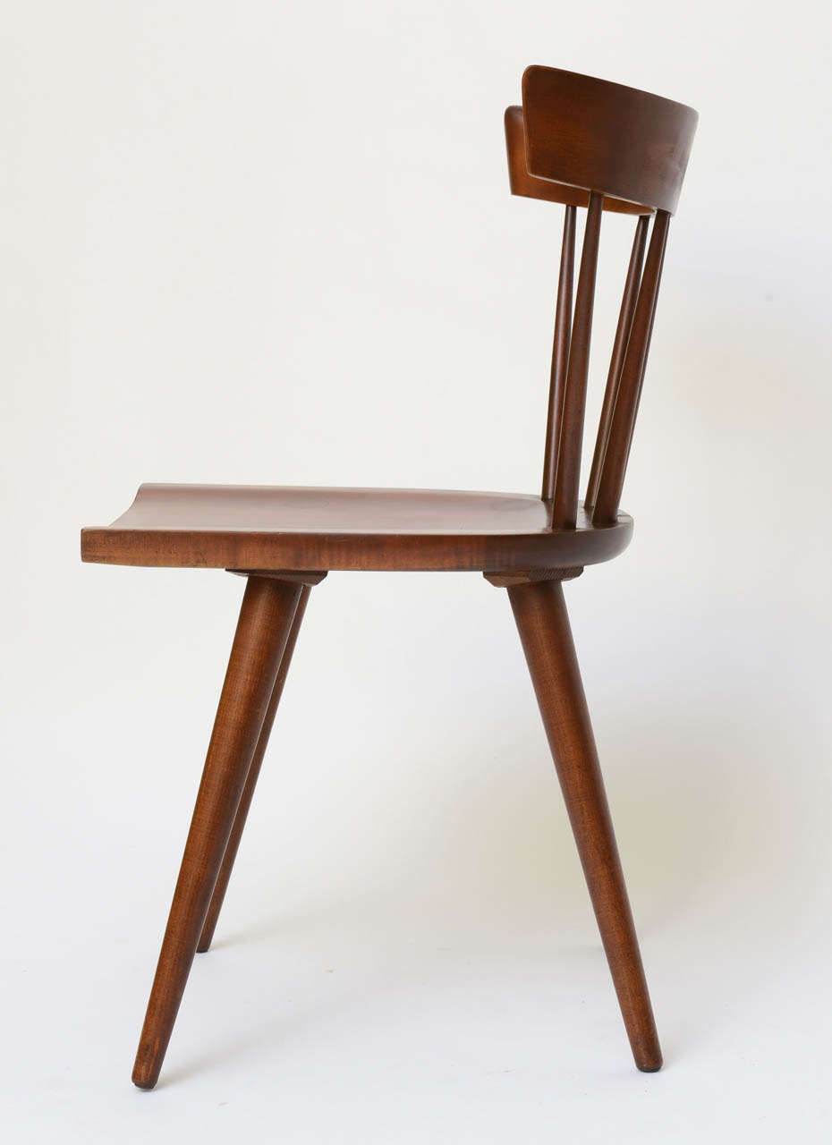 Single Paul McCobb Spindle Back Chair in Dark Maple In Excellent Condition In Miami, FL