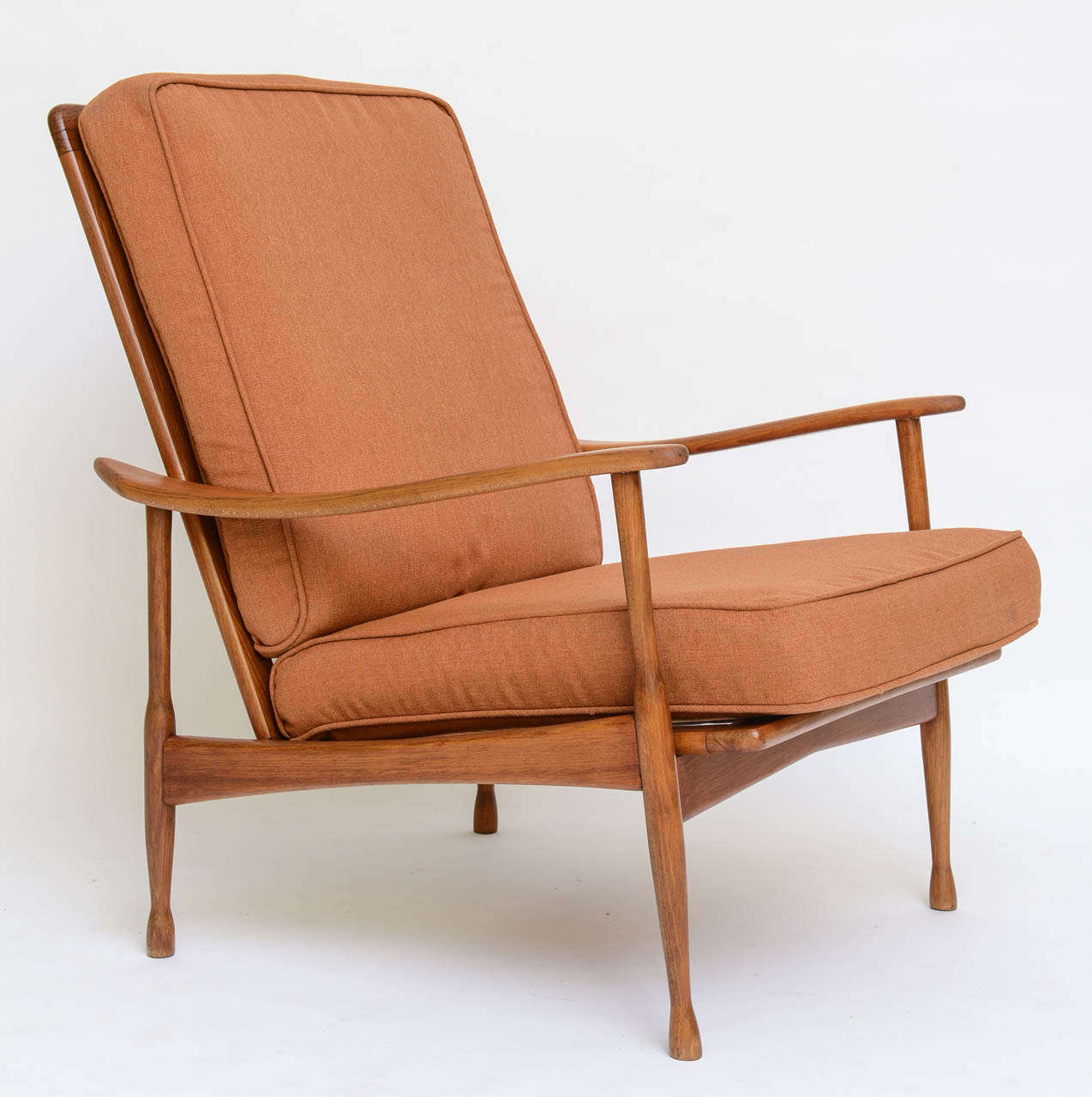 Danish Ib Kofod Larsen Style Teak Spindle Back Lounge Chair 1