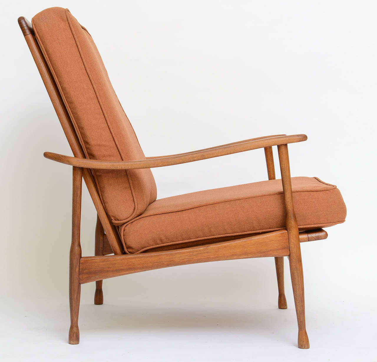 Danish Ib Kofod Larsen Style Teak Spindle Back Lounge Chair 2