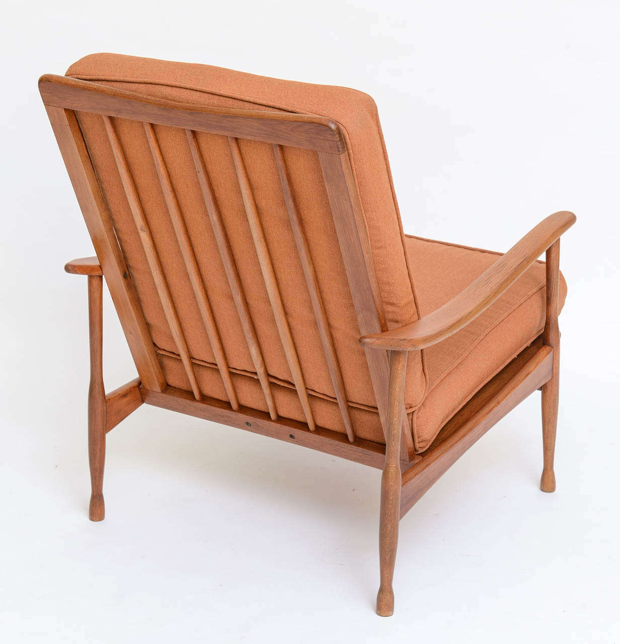Danish Ib Kofod Larsen Style Teak Spindle Back Lounge Chair 3