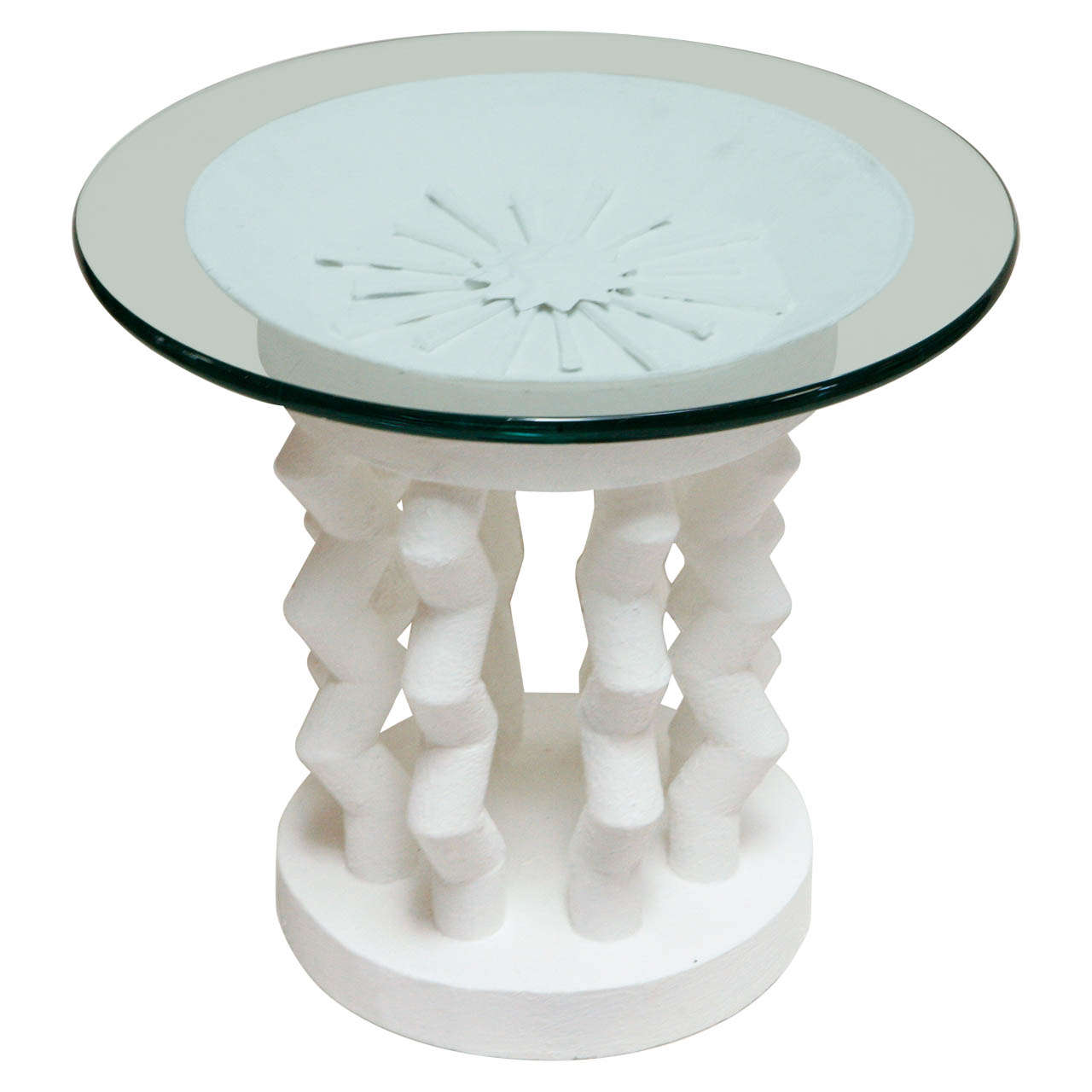 White Plaster Side Table