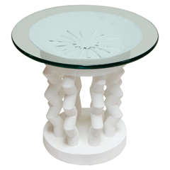 White Plaster Side Table