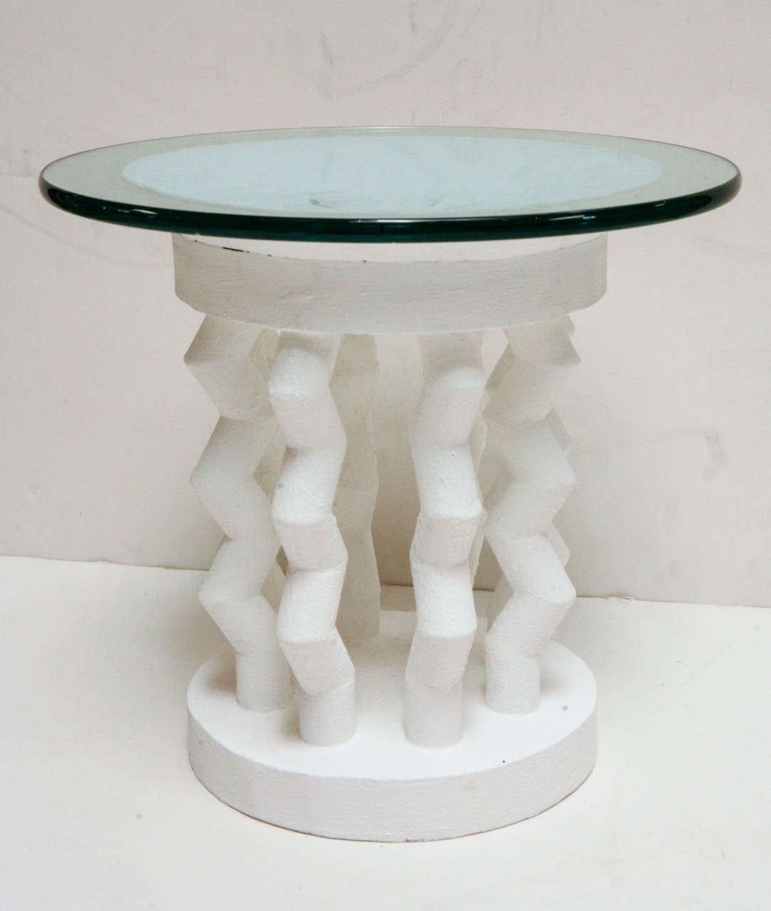 Metal White Plaster Side Table