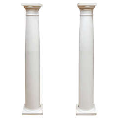 Set of Six White Doric Columns