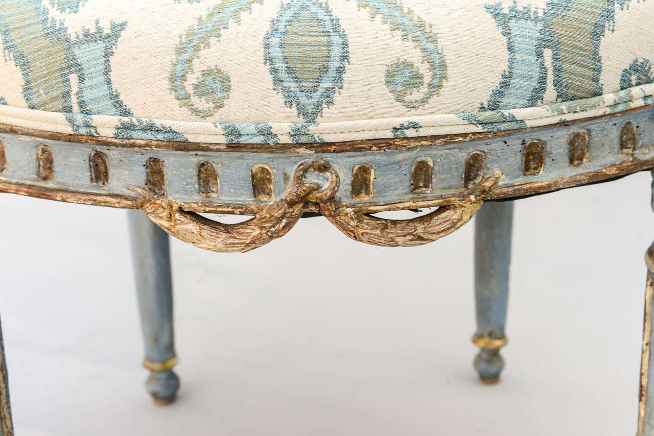 Pair of 18c. French Polychromed and Parcel Gilt Fauteuils 5