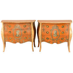 Pair of Painted Italian Commodes
