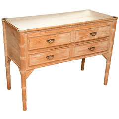 Antique Faux Bamboo Commode or Server of Cypress