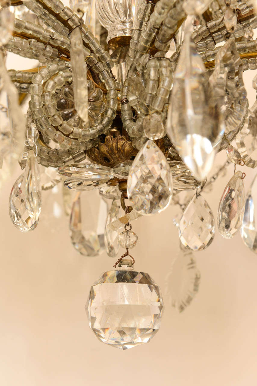 Spectacular Bead-Encrusted Twelve Light Chandelier In Excellent Condition For Sale In West Palm Beach, FL