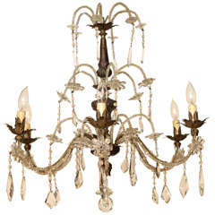 Unusual Form Silver Gilt Prickett Chandelier