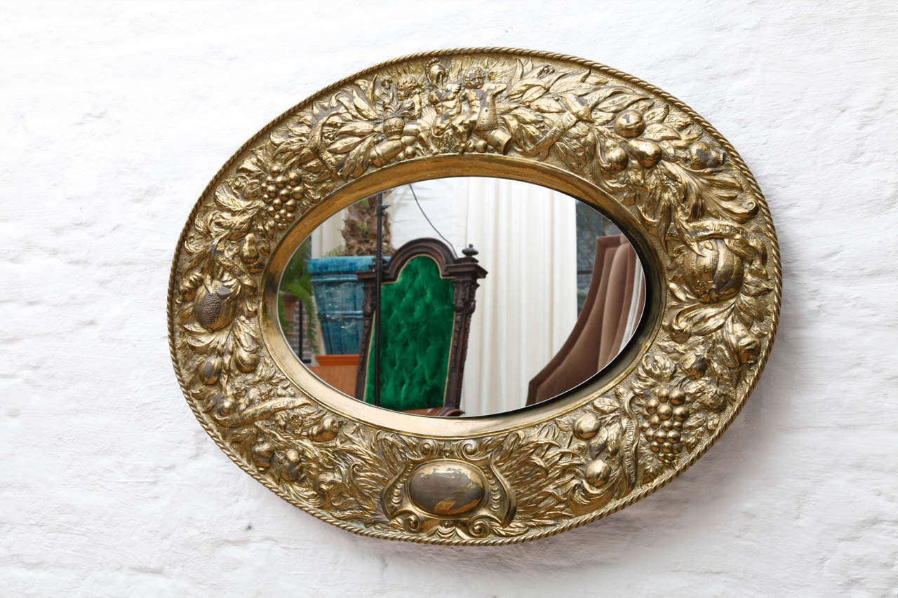 19th Century Flemish Copper Mirror