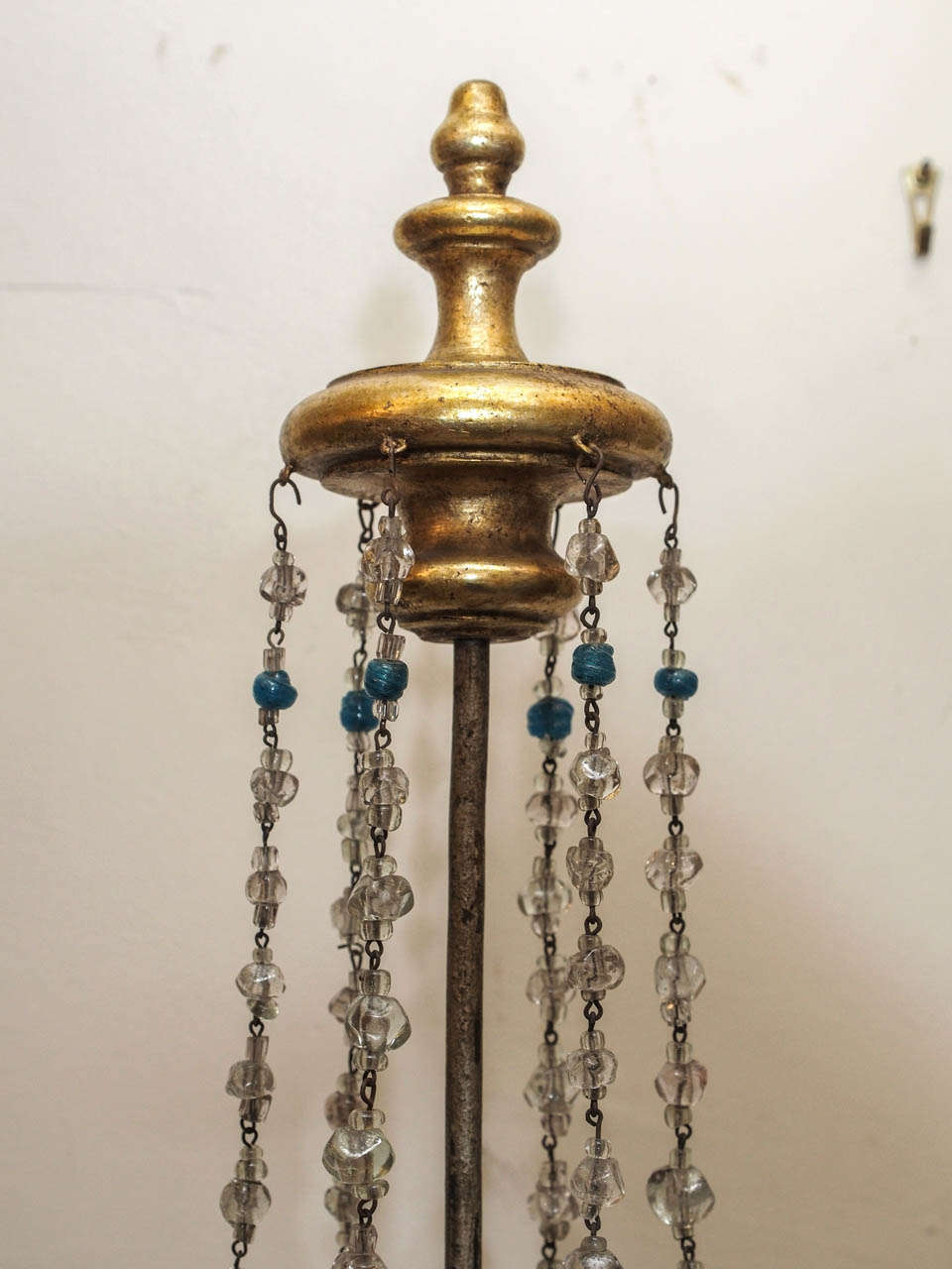 Italian Genovese Girandoles of Giltwood and Crystal, 19th Century In Good Condition For Sale In Natchez, MS