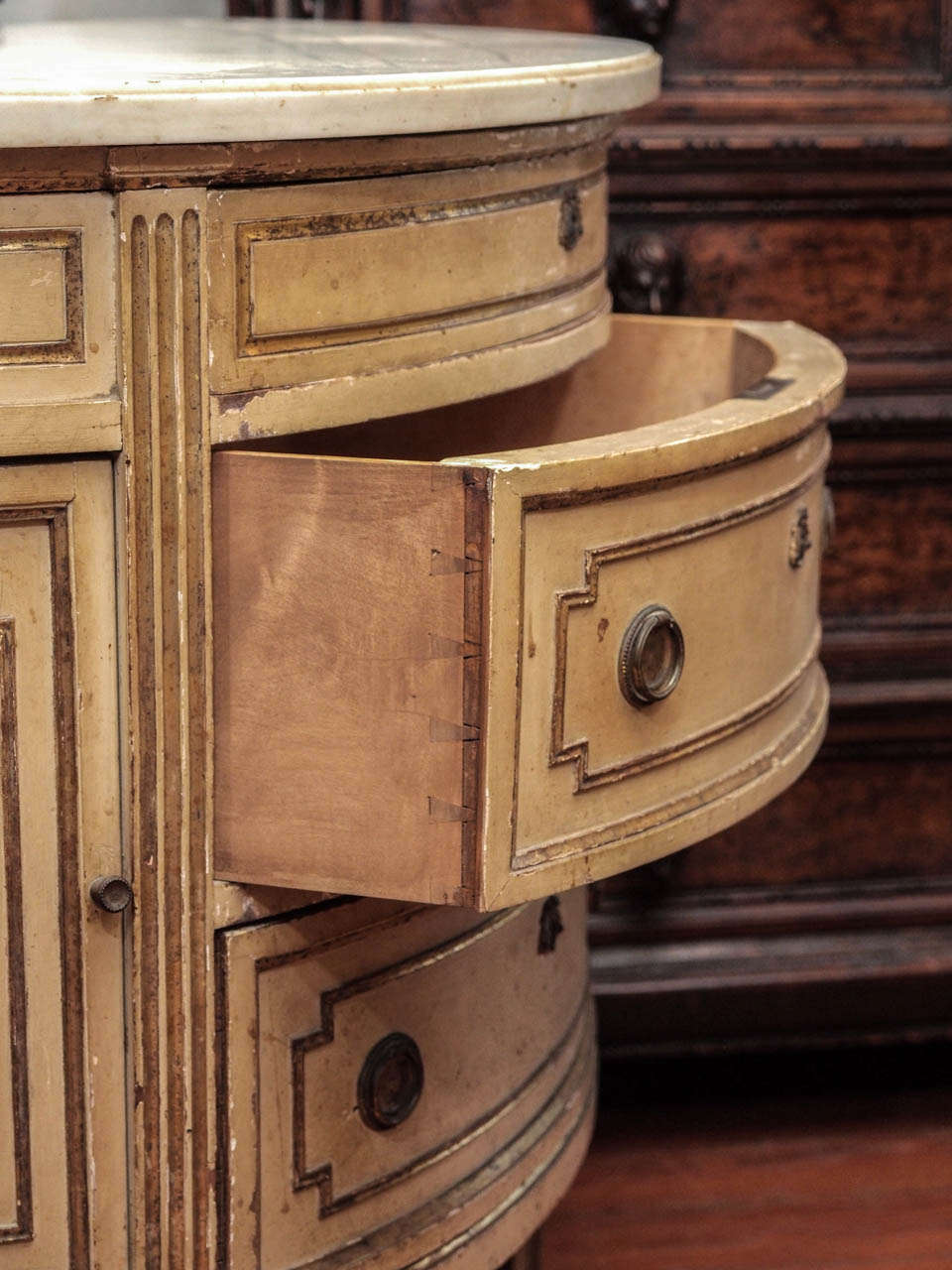 Wood Suite of Italian Luigi XVI Style 19th Century Demi-lune Cabinets