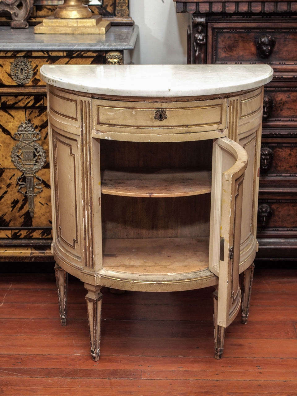 Suite of Italian Luigi XVI Style 19th Century Demi-lune Cabinets 3