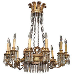 Giltwood and Crystal Italian Chandelier